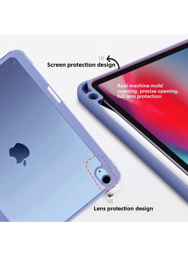 Suitable For Apple Ipad Air6 Protective Case Y Folding Transparent Ipadpro13 Flat Case Acrylic 11-Color:ice White-Applicable Model:iPad 10th  2022 - Image 5